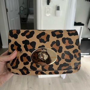 Coach Liv Ruby Crosstown Crossbody in Ocelot Animal Print Turnlock
